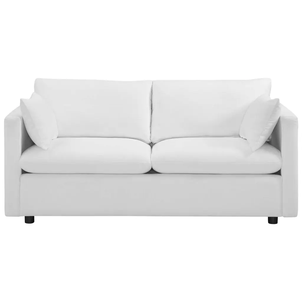 Ergode Activate White Upholstered Fabric Sofa Modern Design