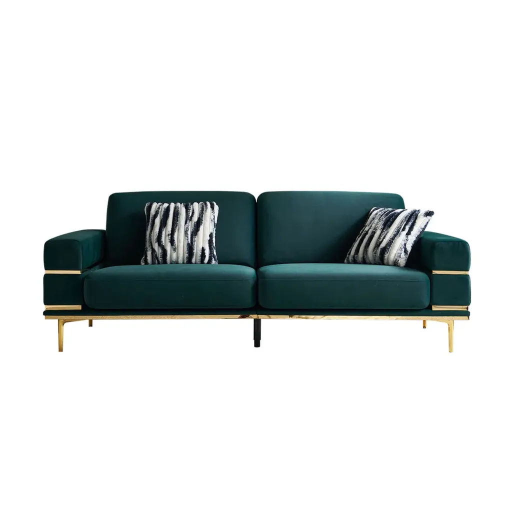 LANTRO JS Modern Velvet Sofa Living Room Green