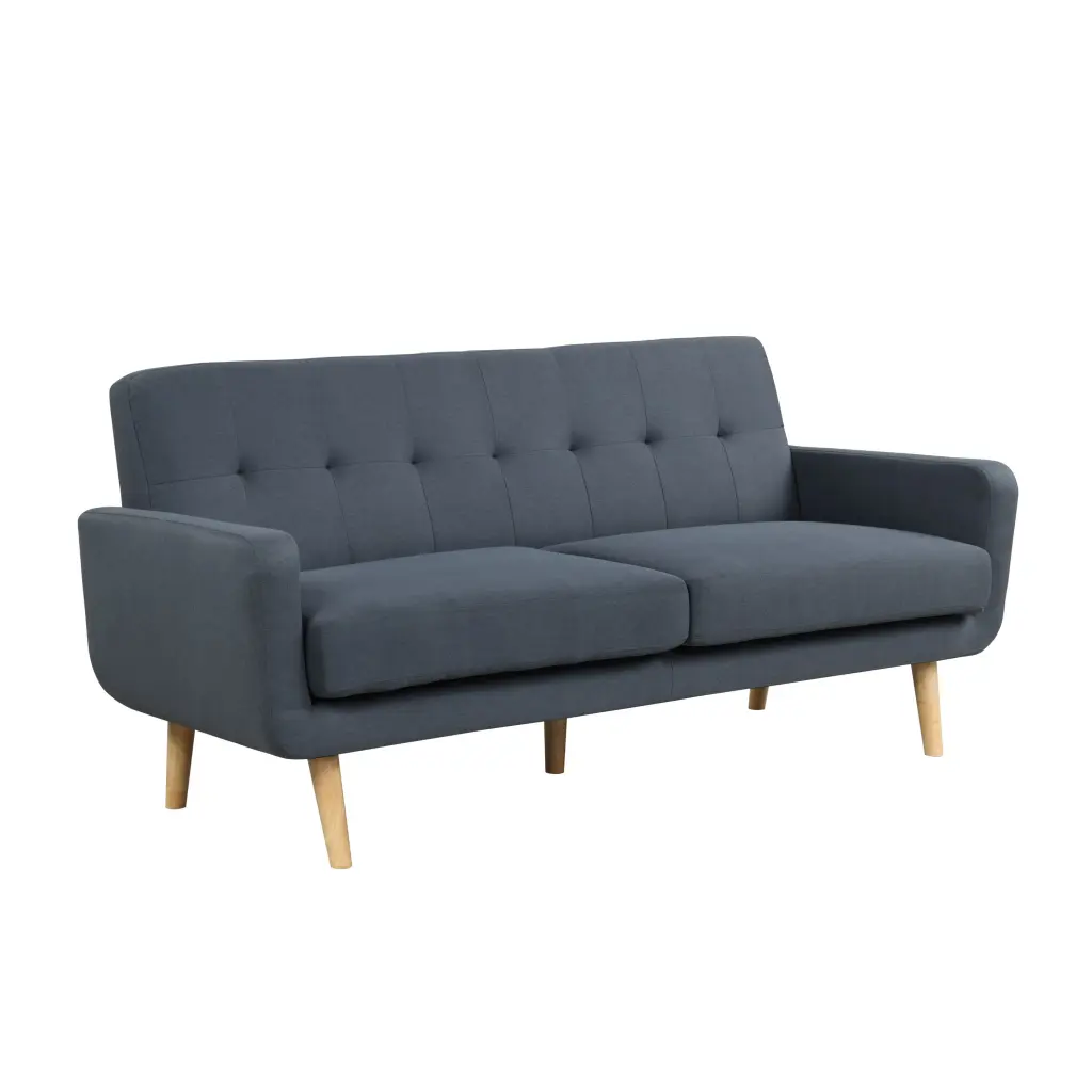 Lifestyle Solutions Ramon Modern Sofa Wood Legs Gray Fabric Living Room