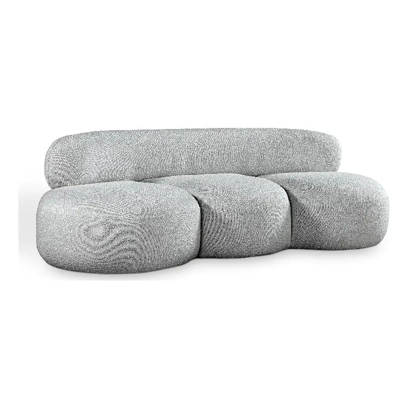 Meridian Furniture Venti Grey Boucle Fabric Sofa - Elegant Living Room Centerpiece