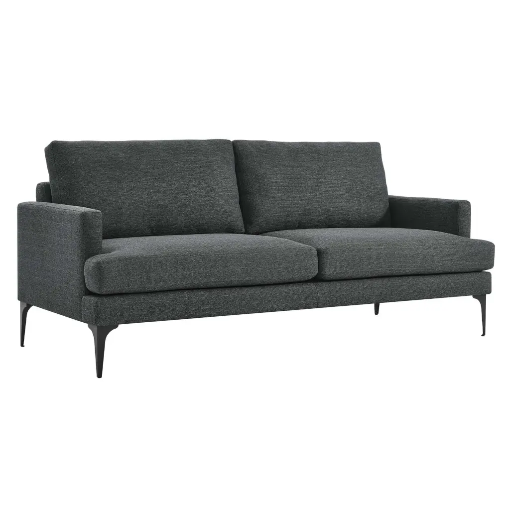 Modway Evermore Modern Style Metal and Upholstered Fabric Sofa Gray