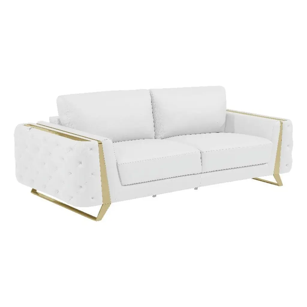 Titan Furnishings Modern Genuine Italian Leather Upholstered Sofa