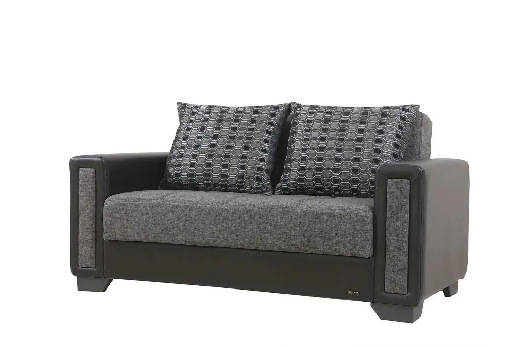Jessi Gray Loveseat Simple Modern Living Room Sofa Go Green Woods