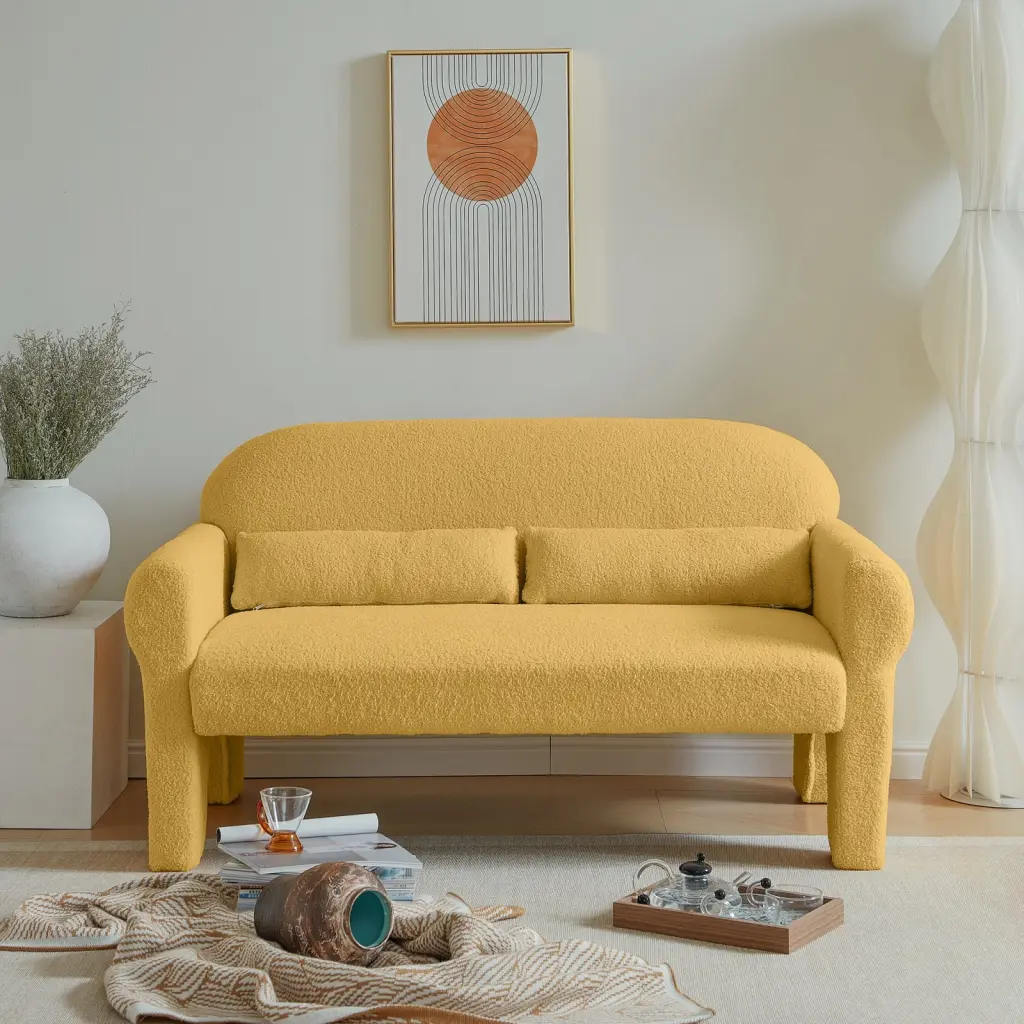 Miekor Furniture Modern Boucle Loveseat W5U020 - Contemporary Living Room Couch