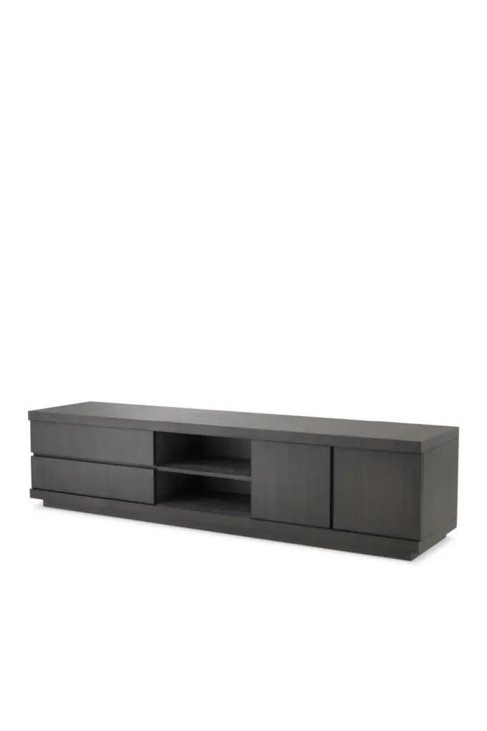 Black Modern TV Cabinet Media Console Storage Eichholtz Crosby