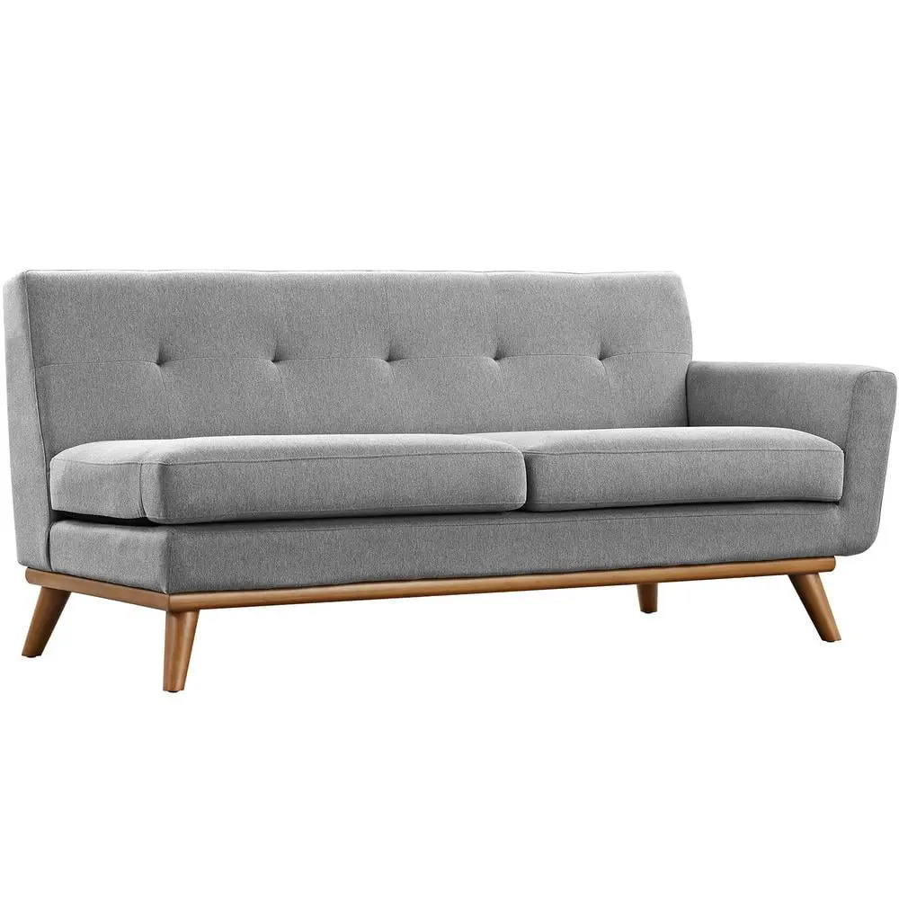 Modway Engage Right-Arm Upholstered Fabric Loveseat Expectation Gray - Modern 2-Seater Sofa