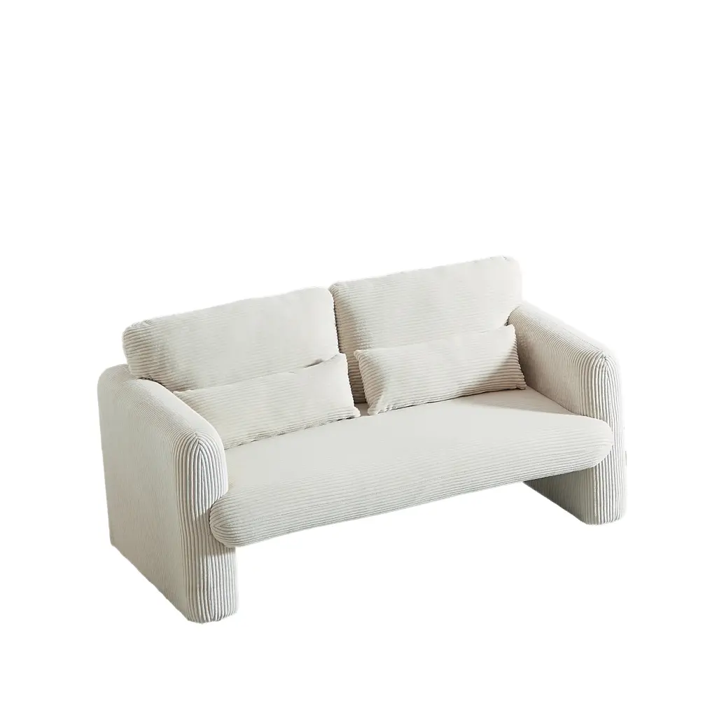 60 Corduroy Fabric Sofa - Modern Lounge Chairs Loveseat Support Pillow Apartment Living Room unknown