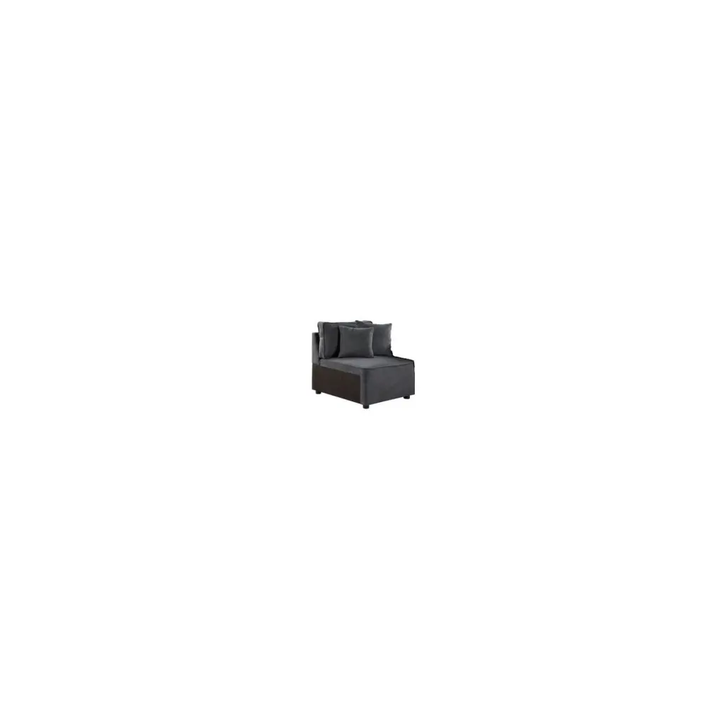 Acme Furniture Silvester Modular Right Facing Chair 2 Pillows Gray Fabric