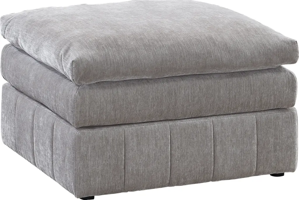 Contemporary 1Pc Ottoman Modular Plush Chair Sectional Sofa Living Room Furniture Granite Morgan Suede Fabric CNCJ