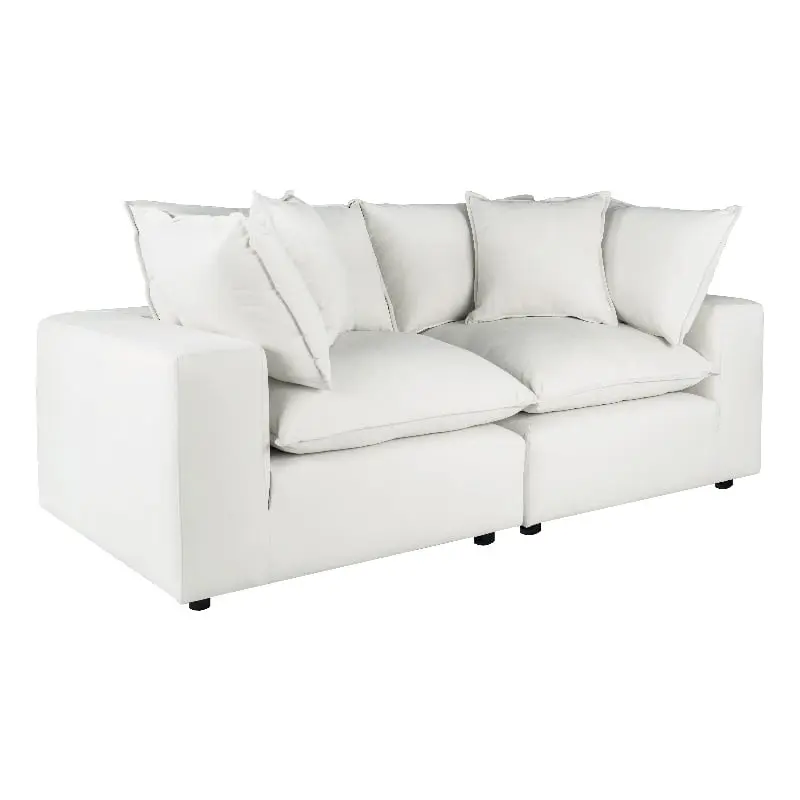 Maklaine Modern Contemporary Modular Upholstered Loveseat White