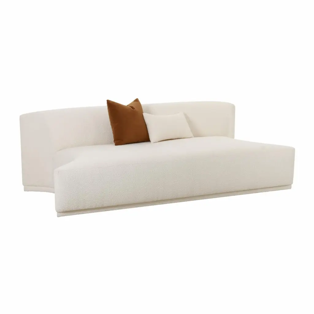 TOV Furniture Fickle Cream Boucle Modular Armless Loveseat - Modern and Versatile