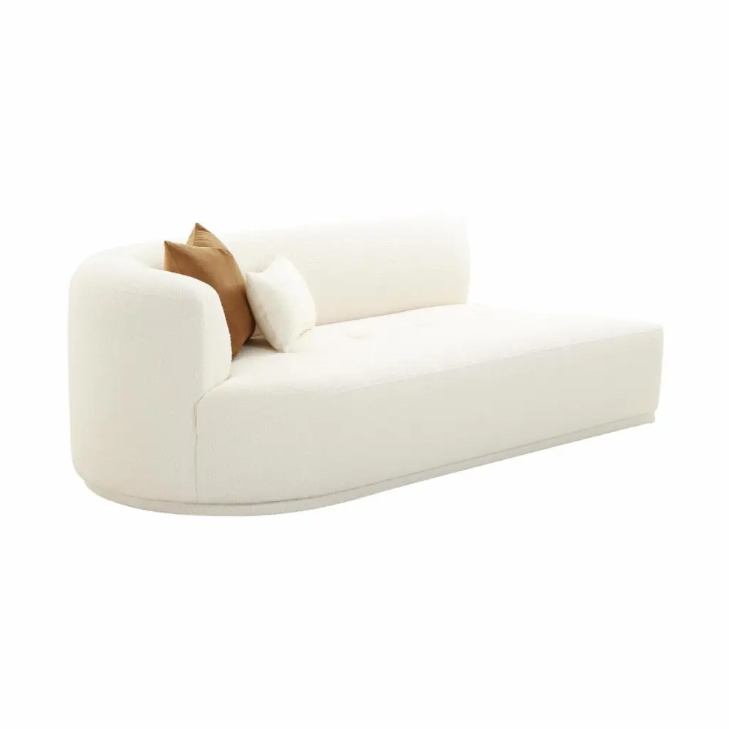 TOV Furniture Fickle Cream Boucle Modular LAF Loveseat Modern Design