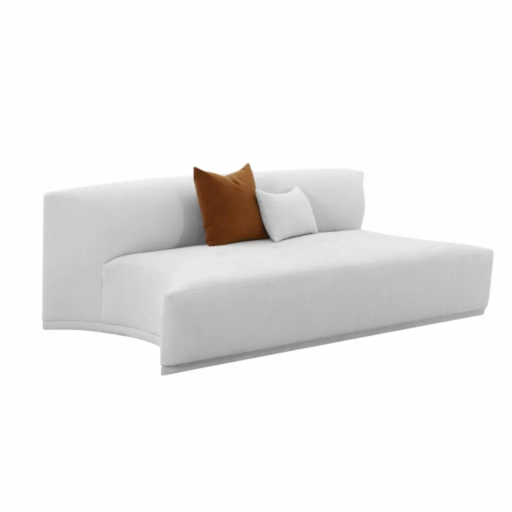 TOV Furniture Fickle Grey Velvet Modular Armless Loveseat Contemporary Style