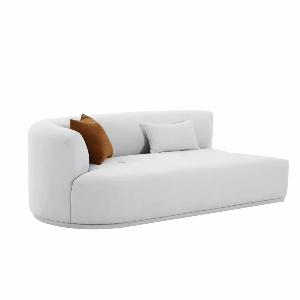 TOV Furniture Fickle Grey Velvet Modular LAF Loveseat - Luxurious Two-Seater Couch
