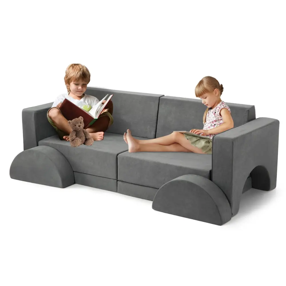 8 Pcs Kids Couch Set Modular Child Sectional Sofa Convertible Foam Floor Cushion Zzistar