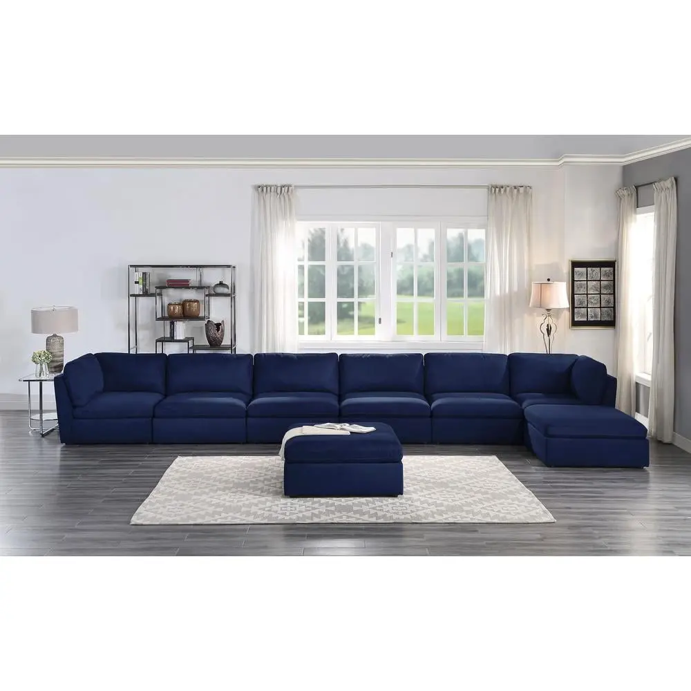 Acme Furniture Crosby Modular Wedge Sectional Unit Blue Fabric 39 x 38 x 33 Inches