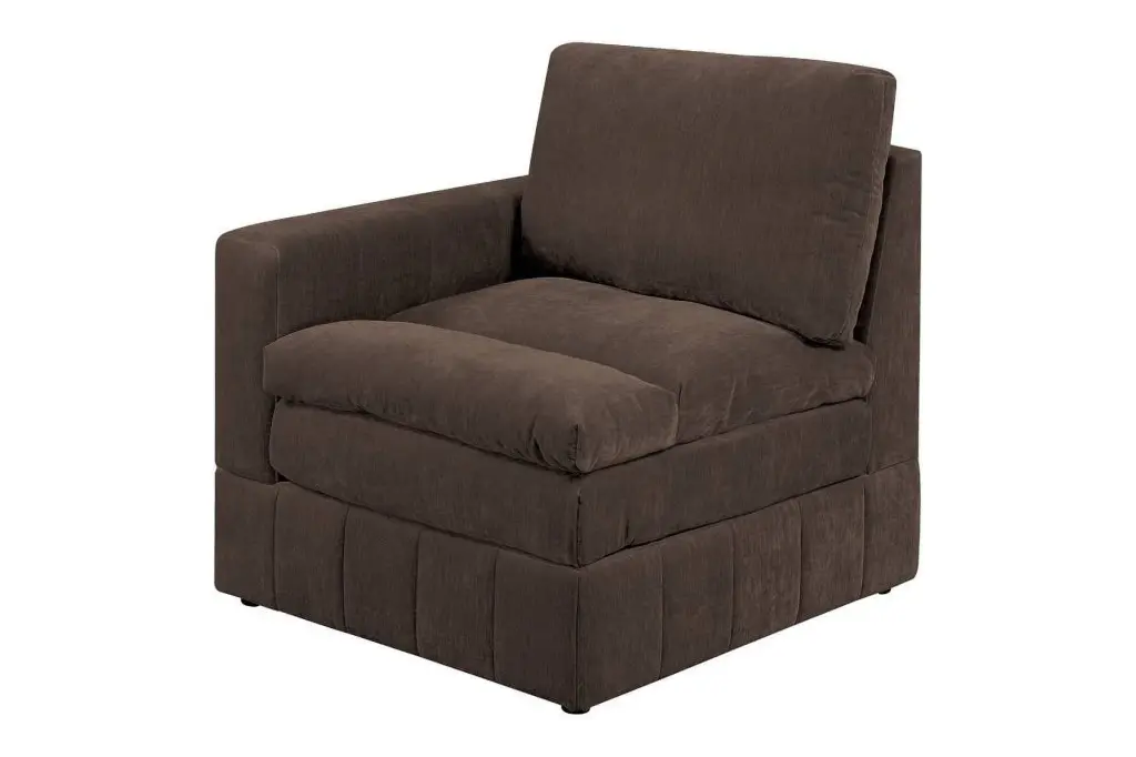 1Pc Laf Raf One Arm Chair Modular Sectional Sofa Mink Morgan Fabric Suede CNCJ