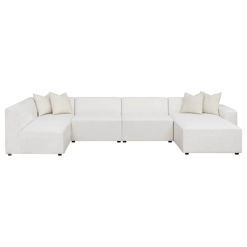 Coaster Freddie 6-Piece Pearl Fabric Modular Sectional Sofa Upholstered Living Room Set Coaster Company