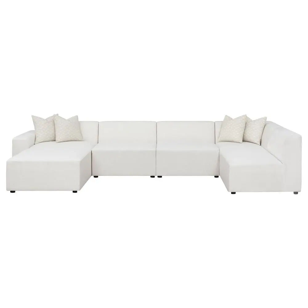 Coaster Freddie 6-Piece Pearl Fabric Modular Sectional Sofa Upholstered Living Room Set Coaster Company