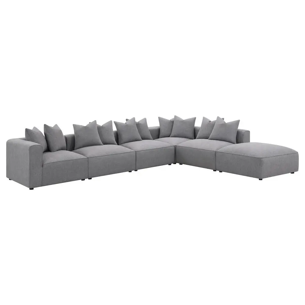 Coaster Jennifer Fabric Upholstered 6-piece Tight Seat Modular Sectional Gray Coaster Company