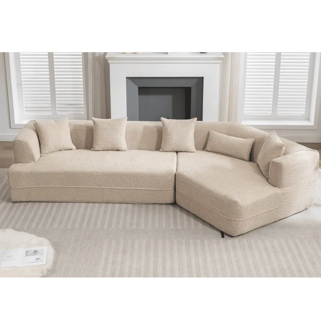 CoSoTower Modular Living Room Sofa Set Modern Minimalist Sleeper Sofa 2 Piece Brown