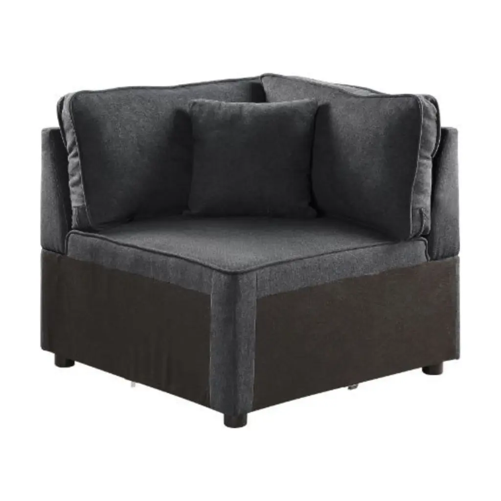 Ergode Modular Wedge Pillow Gray Fabric Sectional Sofa Piece