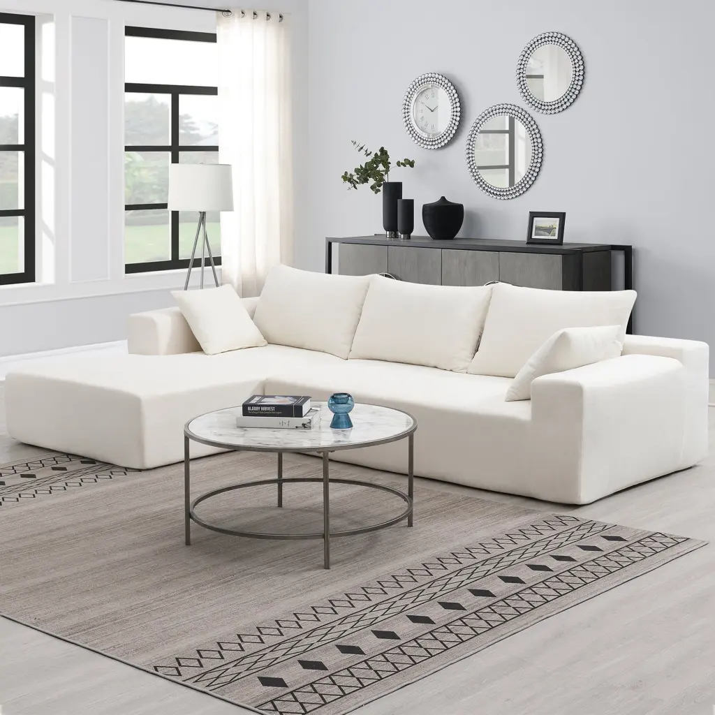 Homiyad 109x68 Modular Sectional Sofa Set Modern Minimalist Style