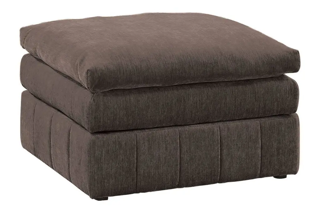 Contemporary 1Pc Ottoman Modular Chair Sectional Sofa Mink Morgan Suede Fabric Living Room Jamini