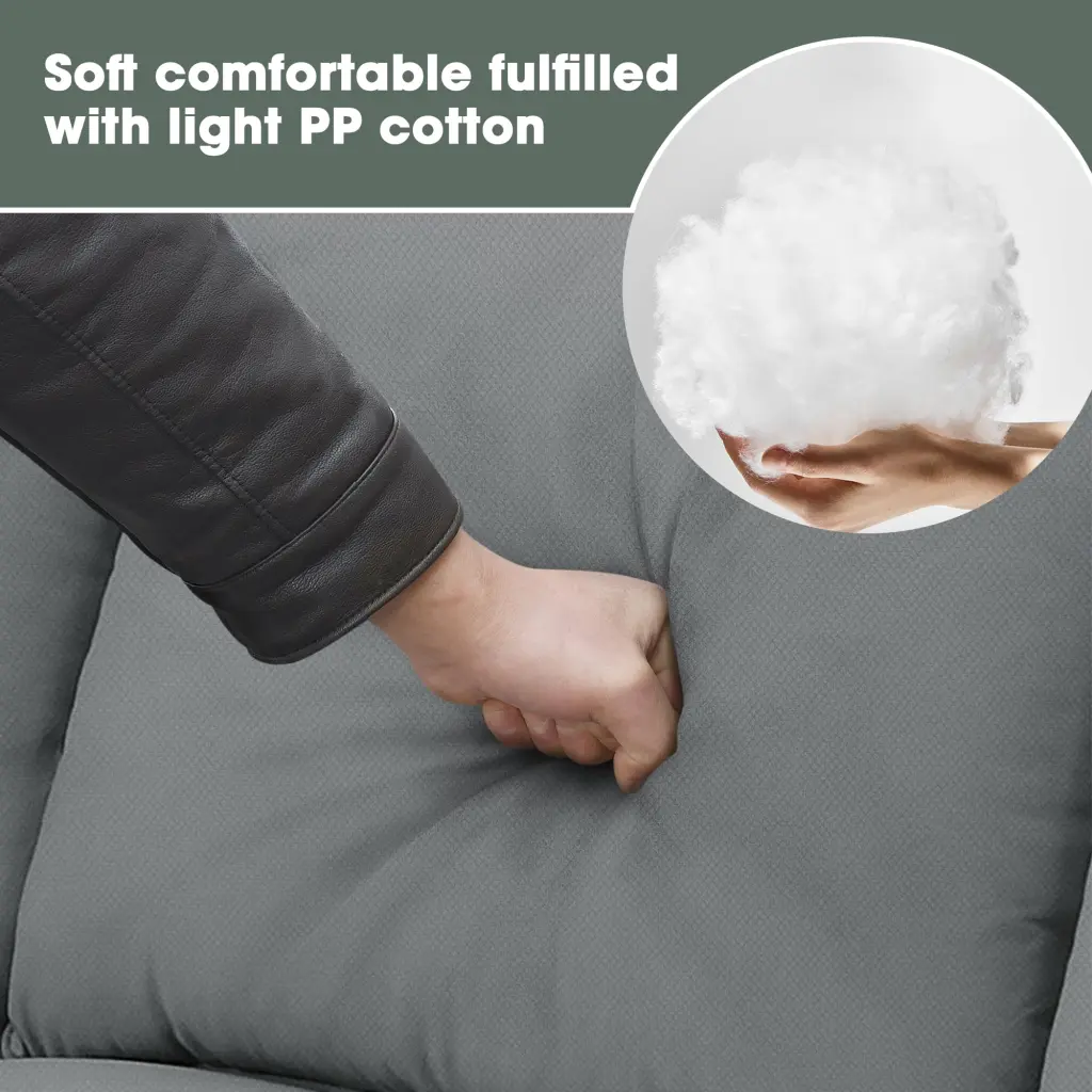 New Grey L Shape Sectional Sofa Set Ottoman 7 Seats Modular Design and 3 Decorative Pillows latulipo