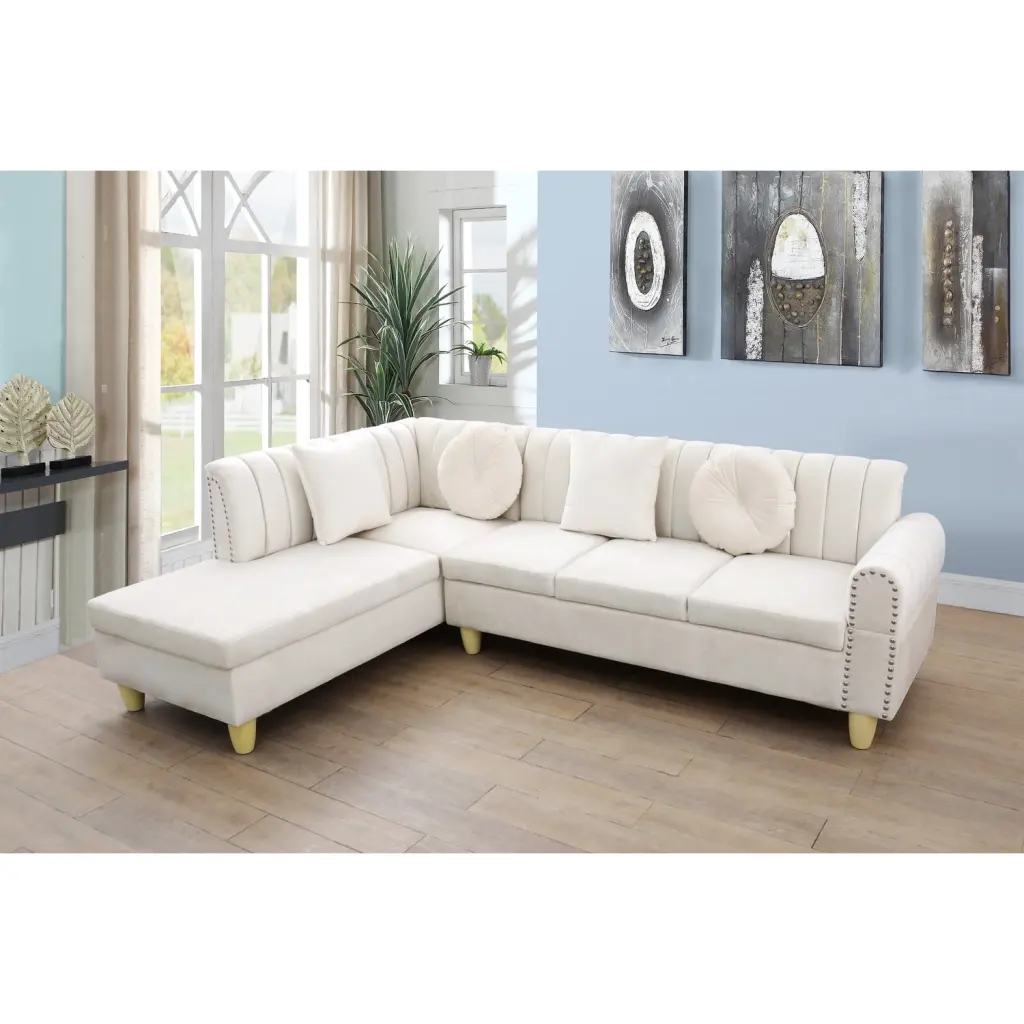 Modern Linen Modular Sectional Sofa Set Sofa, Loveseat, and Chair Lifestyle