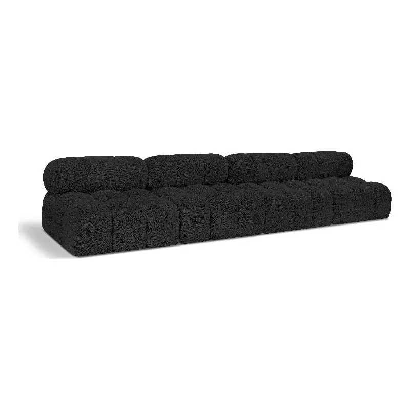 Meridian Furniture Ames Black Boucle Fabric Modular Sofa