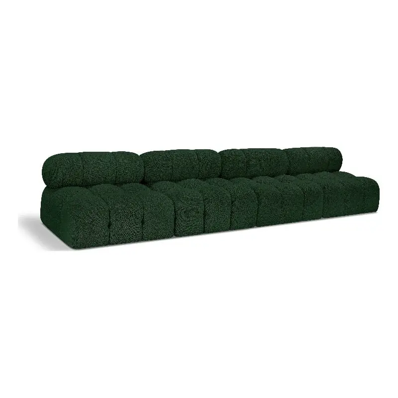Meridian Furniture Ames Green Boucle Fabric Modular Sofa