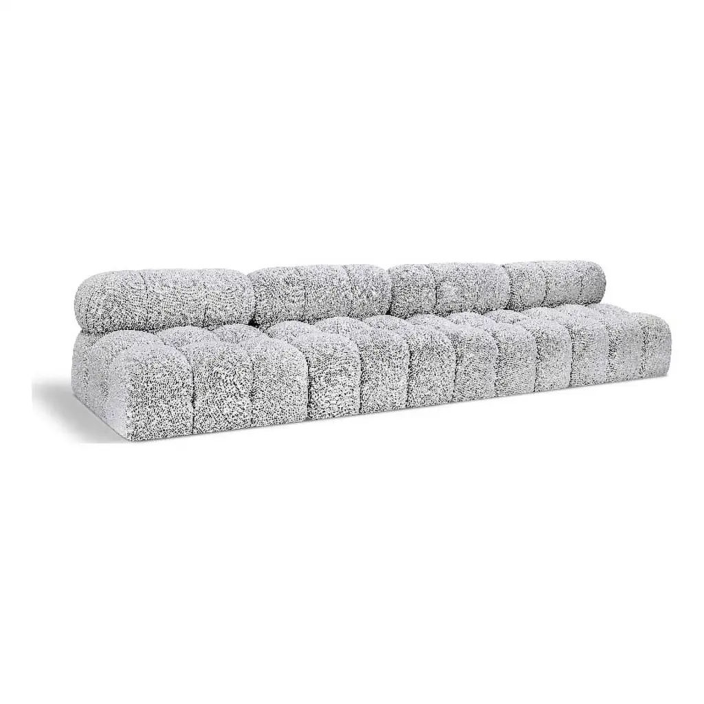 Meridian Furniture Ames Grey Boucle Fabric Modular Sofa