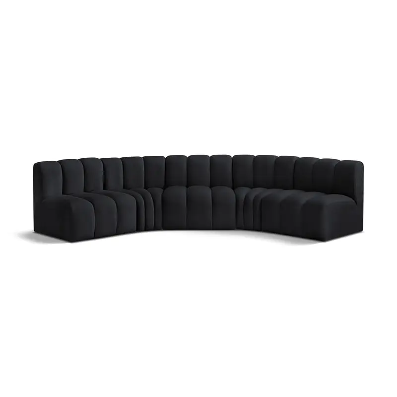 Meridian Furniture Arc Black Velvet Modular Sofa Elegant Design