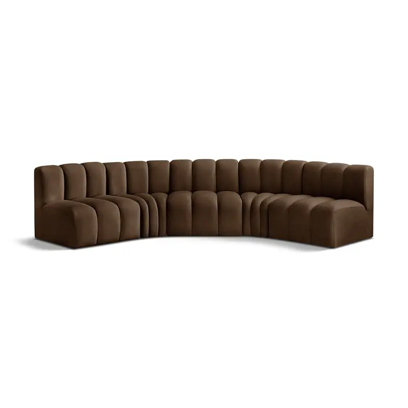 Meridian Furniture Arc Brown Velvet Modular Sofa