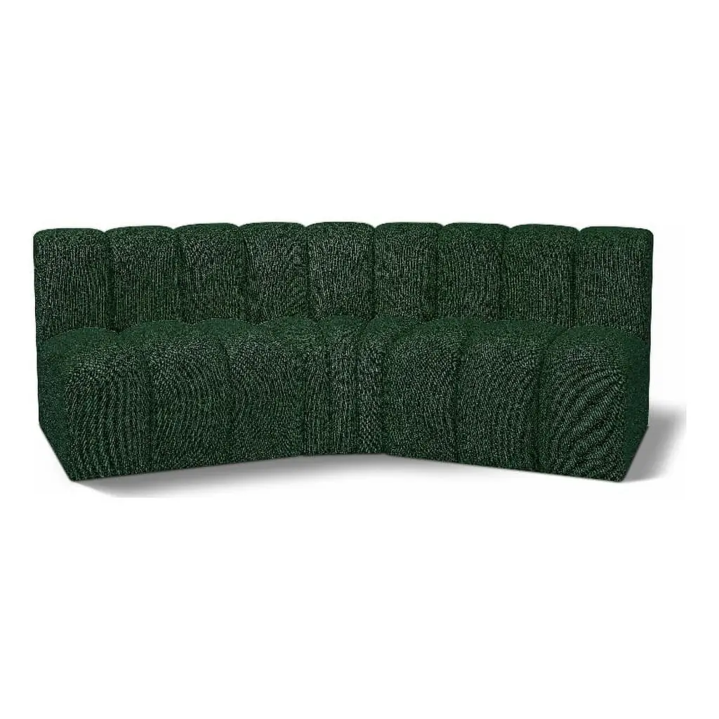 Meridian Furniture Arc Green Boucle Fabric Modular Sofa