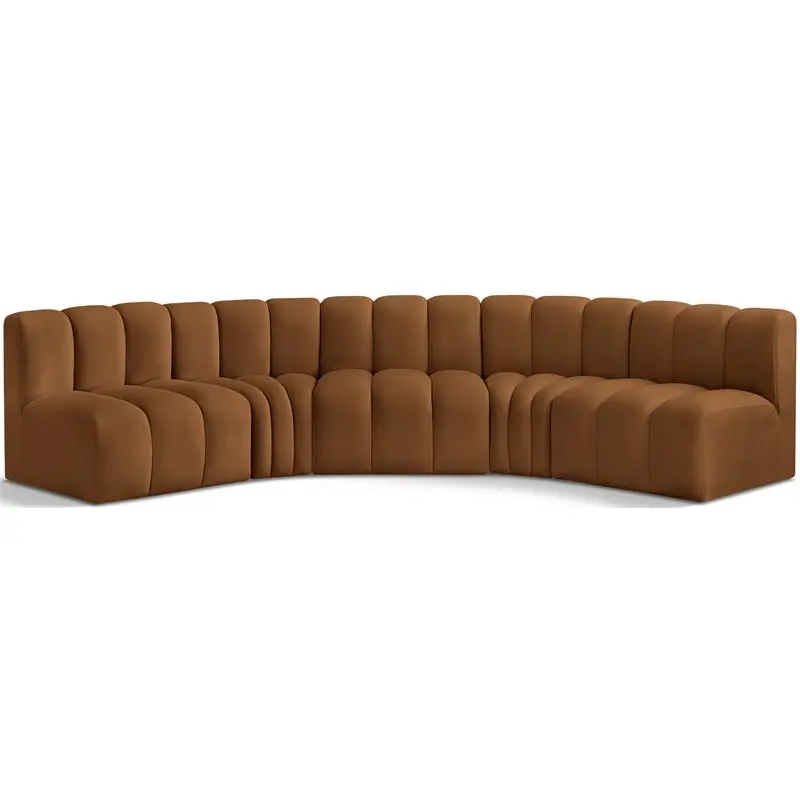 Meridian Furniture Arc Saddle Velvet Modular Sofa Modern Living Room