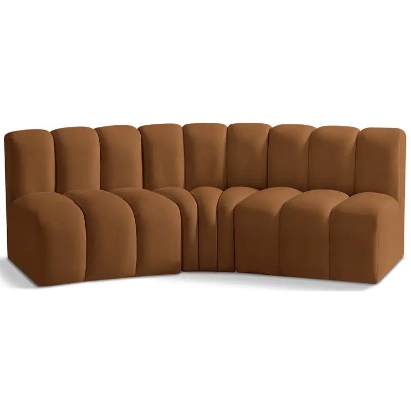 Meridian Furniture Arc Saddle Velvet Modular Sofa Premium Living Room