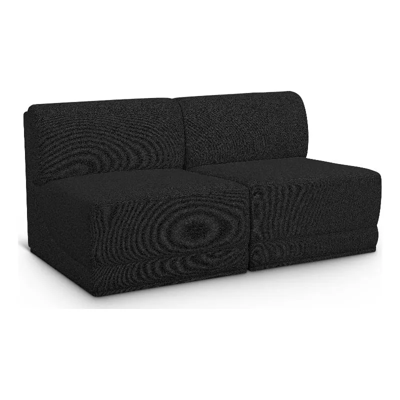 Meridian Furniture Ollie Black Boucle Fabric Modular Sofa