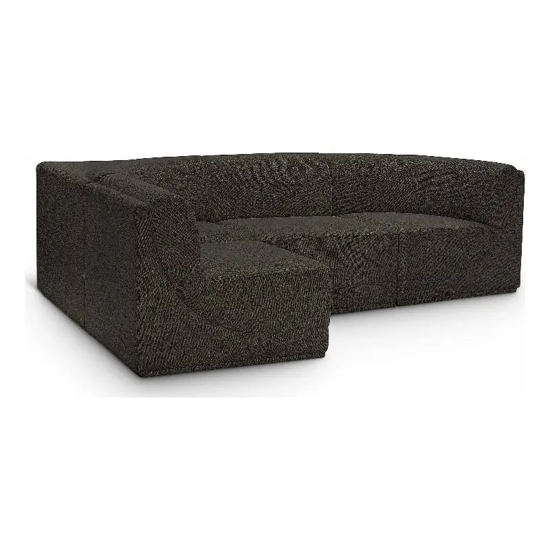 Meridian Furniture Ollie Brown Boucle Fabric Modular Sectional - Reversible Chaise Sofa