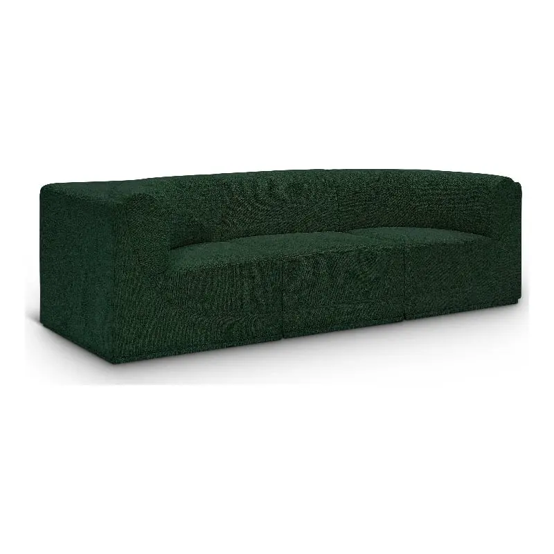 Meridian Furniture Ollie Green Boucle Fabric Modular Sofa