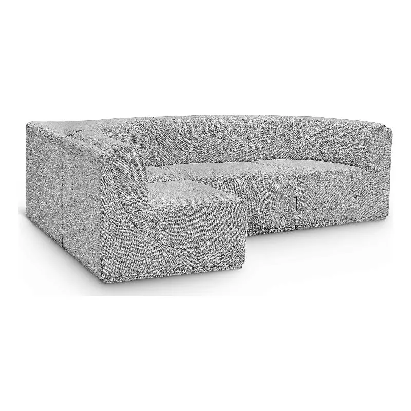 Meridian Furniture Ollie Grey Boucle Fabric Modular Sectional Sofa