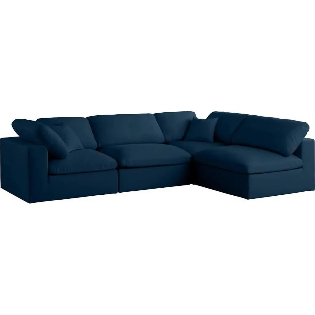 Meridian Furniture Plush Navy Velvet Standard Modular Sectional