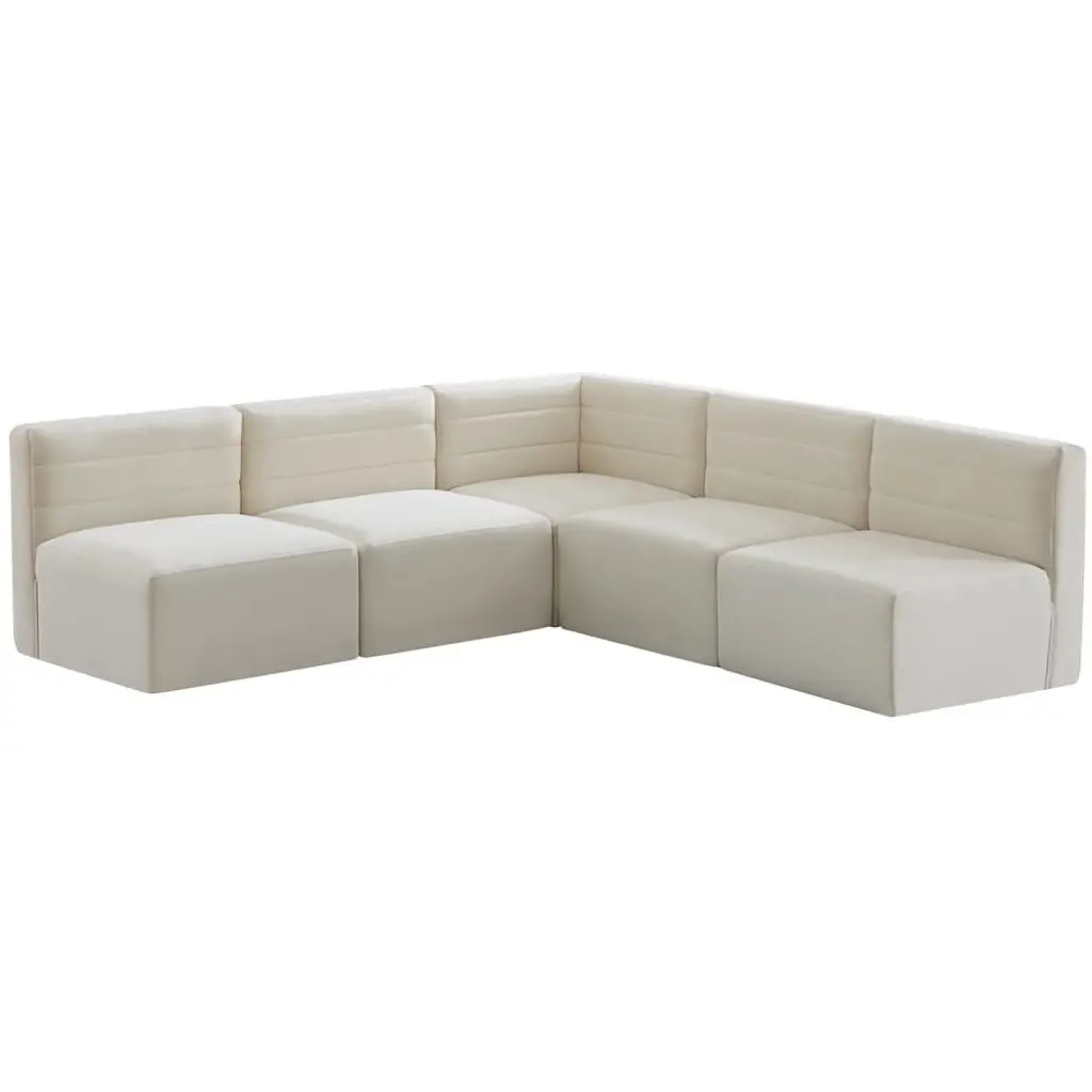 Meridian Furniture Quincy Cream Velvet Modular Sectional