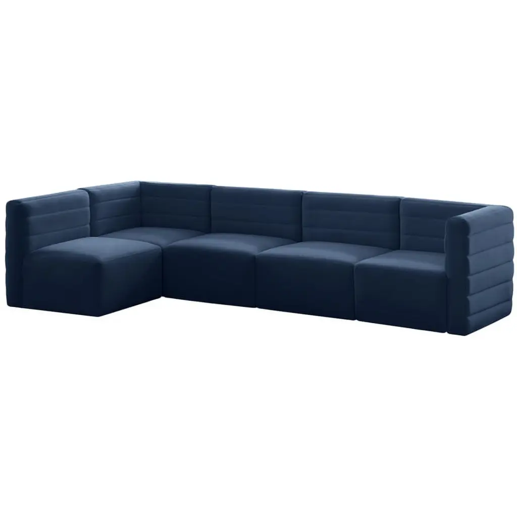 Meridian Furniture Quincy Navy Velvet Modular Sectional Sofa