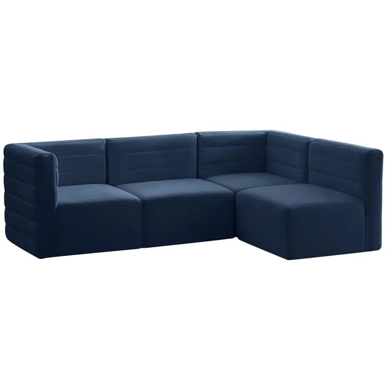 Meridian Furniture Quincy Navy Velvet Modular Sectional Sofa