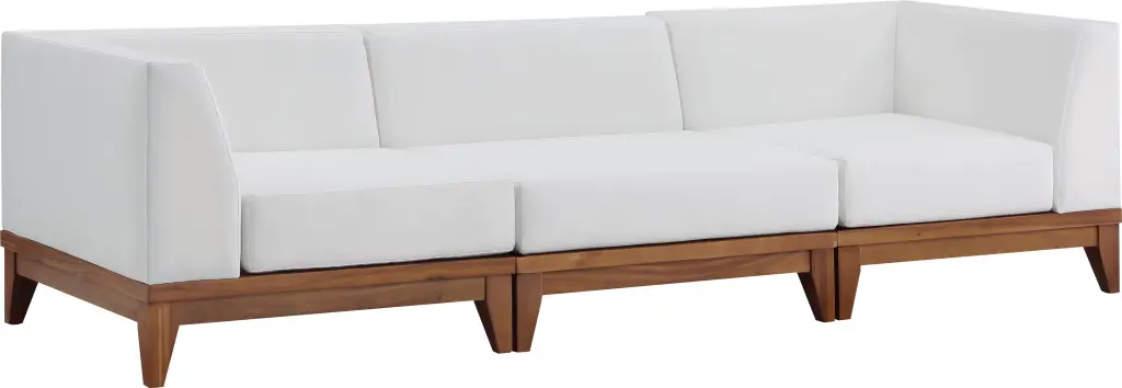 Meridian Furniture Rio Off White Water Resistant Fabric Modular Sofa Contemporary Living Room Sectional