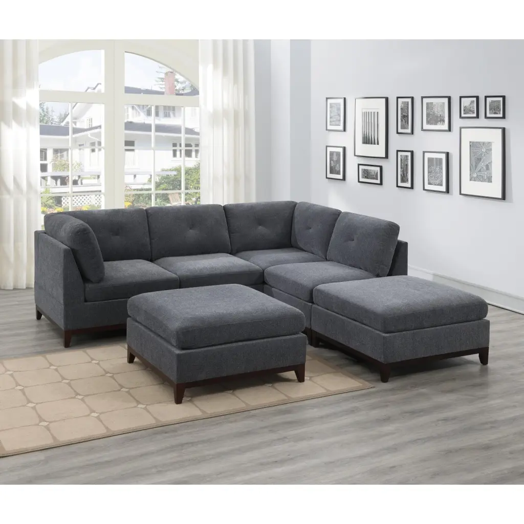 Meridian Furniture Jacob Green Velvet Modular Sectional - Luxurious & Spacious, Modern Living Room Essential Miekor