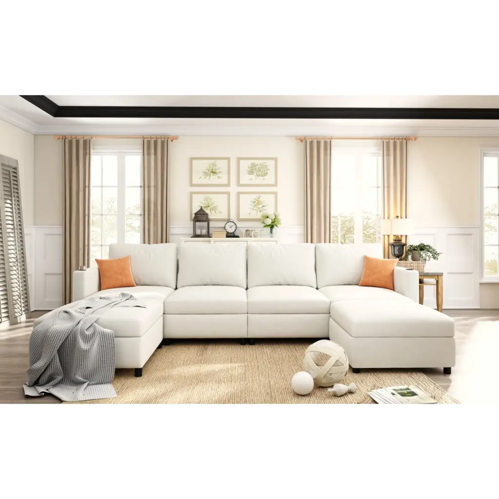 Miekor Furniture Modern Large Sectional Sofa Storage Function