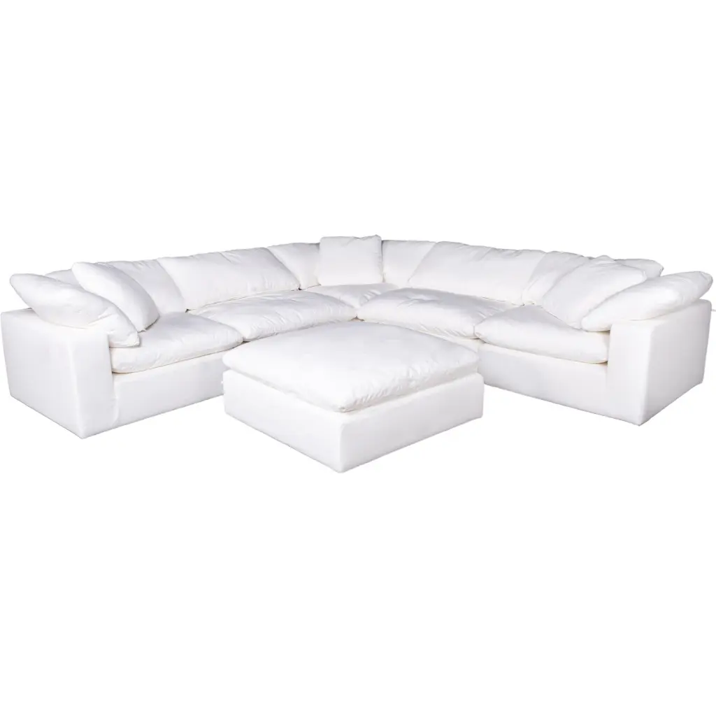 Moe's Home Clay Livesmart Fabric White Modular Sectional YJ 1003 05 Moe's Home Collection